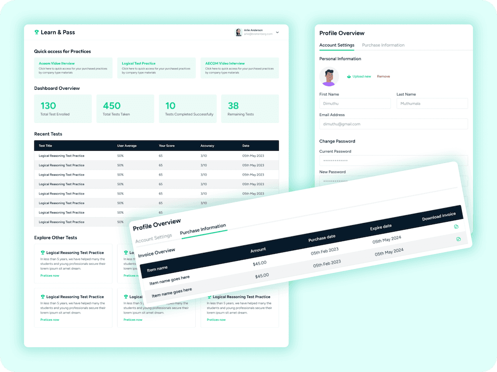 Personalised Dashboard