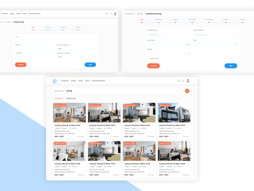 Create Listings for Rent or Sale