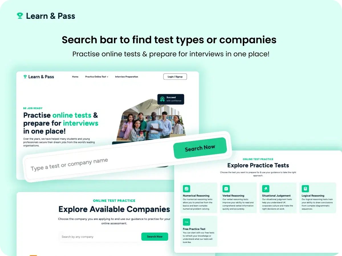 Search Bar to find Companies