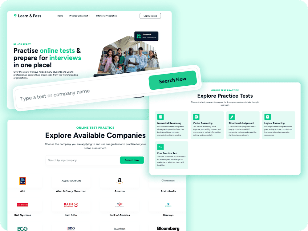 Search Bar to find Companies