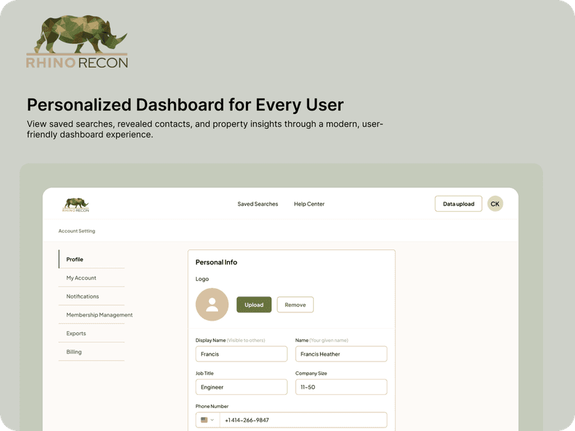 Personalised Dashboard