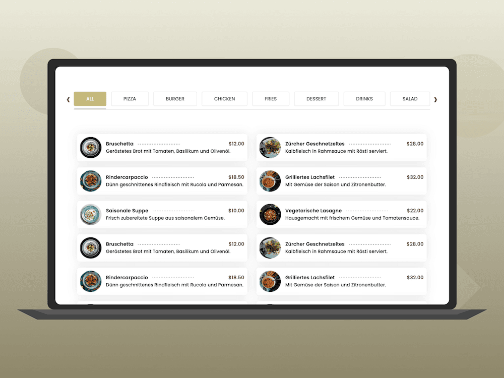 Our Menus