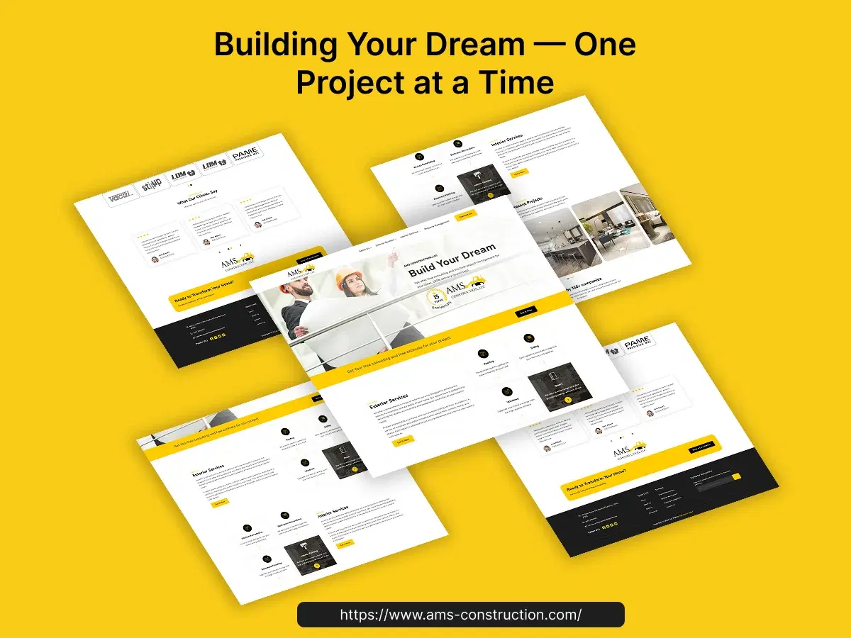 AMS Construction – Interior & Exterior Renovation Services Website