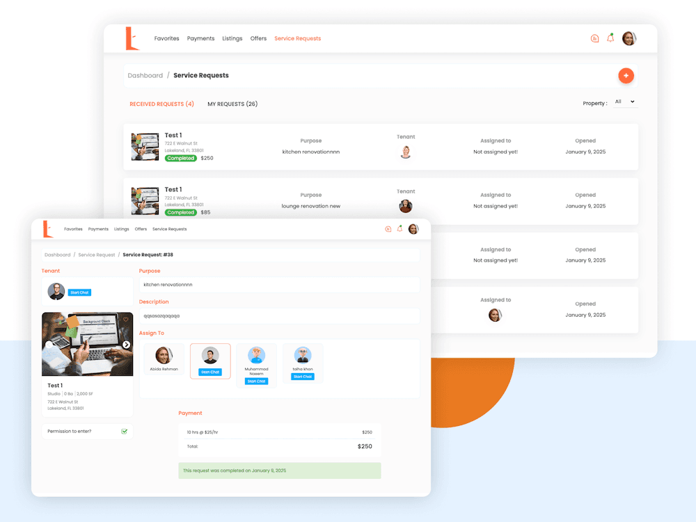 Service Requests and Maintenance Management